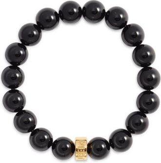 Nest Beaded Stretch Bracelet in Black at Nordstrom
