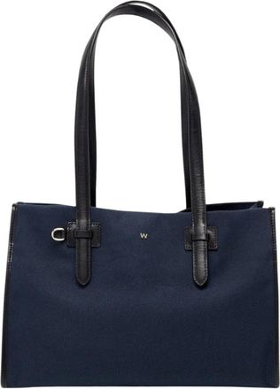 Max Mara Wkacandore Schoudertas - Dames - Schoudertassen - Blauw - ONE Size - Katoen - Tassen