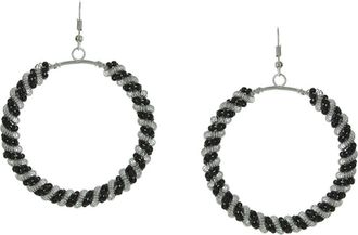 Olivia Welles Eira Twist Hoop Earrings in Silver-Black at Nordstrom Rack
