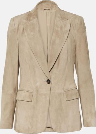 Brunello Cucinelli Embellished suede blazer