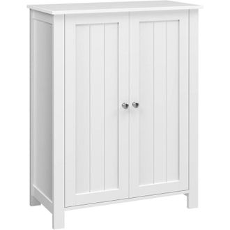 Vasagle Vasagle - Armario para Baño Armario de almacenaje Dos Puertas Balda Ajustable en Altura 60 x 30 x 80cm Blanco - Blanco