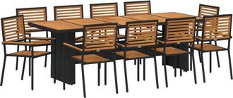 vidaXL Vidaxl - Garden Dining Set 9 pcs Black 240 x 90 x 75 cm Poly Rattan