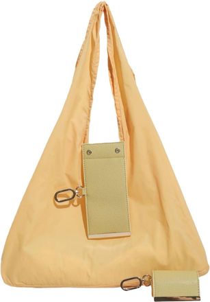 Generic Keychain Tote Bag, Foldable Expandable Mini Tote with Key Ring Bag Compact for Shopping Travel Daily Use Reusable Grocery (Yellow,Small)