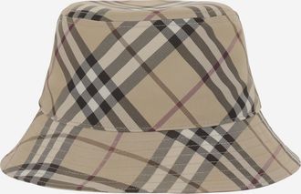 Burberry Womens Check Pattern Bucket Hat Polyester