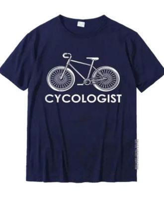 The Original Retro Brand Mens Cycologist T-Shirt In Stone Navy
