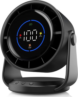 No Brand Ventilador Turbo De Escritorio, Espec&iacute;fico Para Dormitorio, Pantalla Digital De 100 Velocidades, Bajo Nivel De Ruido, &Aacute;ngulo De Inclinaci&oacute;n De 105&deg;, 7