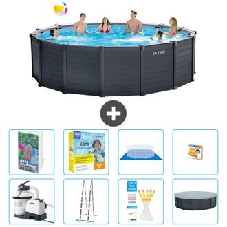 Intex Piscina Graphite Panel Redonda - 478x124 Cm - 9-piezas S529