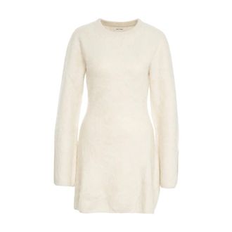 Soft Goat Knitted Dresses, female, White, M, Brushed Cashmere Mini Dress
