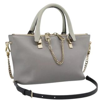 Chlo&eacute; Pre-owned Hand Bag - Dames - Vintage Handtas - Grijs - ONE Size - Leer - Vintage