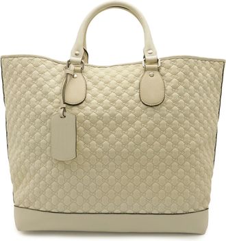 Gucci Cream Ivory Fabric Boston Bag Tote Bag (Pre-Owned)