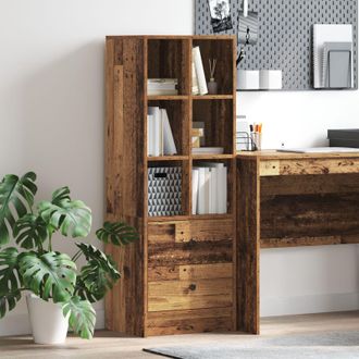 Berkfield Home Brown Shelving Unit Old wood Particle board Medium