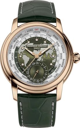 Frederique Constant Fc-718Kwwm 4H9 - Manufacture Classic Worldtimer - Dames - Horloges - Geel - ONE Size - Accessoires