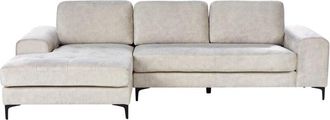 Beliani Beliani - Modern Corner Sectional Sofa L-Shape Velvet Metal Legs Light Beige Kiruna