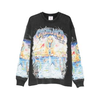 Casablanca Airbrush Icons Long Sleeve T-Shirt - Heren - T-shirts - Zwart - 2XL - Katoen - Tops