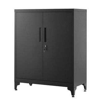 Songmics Armario de oficina con cerradura de color negro