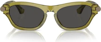 Burberry BE4430U411887 Geometric Full Rim Sunglasses - Green