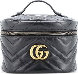 Gucci GG Marmont Vanity Matelasse Leather Mini backpack - Zwart