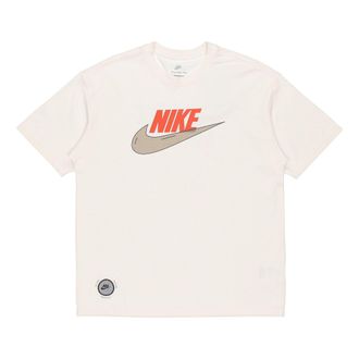 Nike Sportswear Tee M2z Purpose Leisure Sports Round CollarLetter Print Short Sleeve Mens Beige/White DJ1340-902