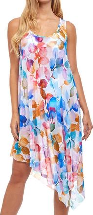 Gottex Asymmetrical Round Neck Cover Up Dress In Color Rush White