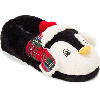 Dearfoams Unisex Animal Closed Back Slipper in Black at Nordstrom, Size Xx-Small