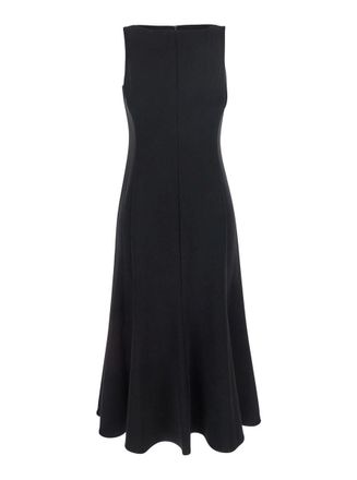 Theory Mermaid Black Sleeveless Dress With Round Neck In Tech Fabric Woman