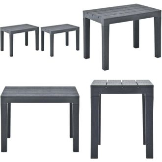 vidaXL Panchine da Giardino 2 pz Antracite in Plastica - Panchine da esterno - Panchine in plastica