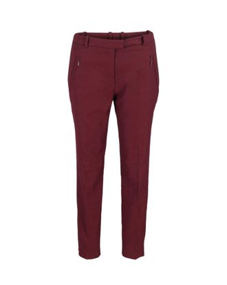 BOSS Hugo Boss Slim-Fit Tapered Trousers in Burgundy Cotton