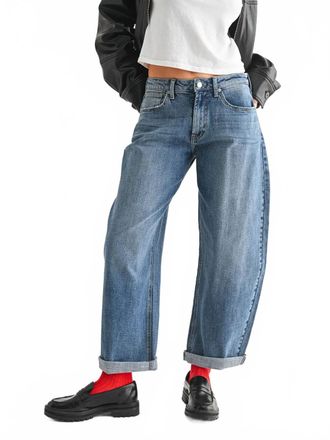 Just USA Slim Barrel Cuff Jeans In Medium