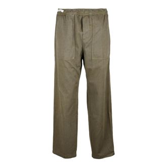 Paul & Shark Broeken, Heren, Groen, M, Katoen, Comfortabele Chino Broek met Elastische Taille