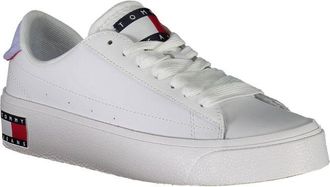 Tommy Hilfiger Leather and Recycled Polyester Sneaker - White