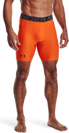 Under Armour Mens HeatGear Armour Moisture Wicking Training Shorts, Team Orange (800)/Black, L