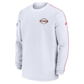 Nike Cleveland Browns Logo Coach Mens Nike Mens NFL Long-Sleeve Top in White | 02FA938ZQ93-9BM