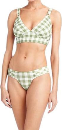 Robin Piccone Jemma V Neck Bikini Top In Agave