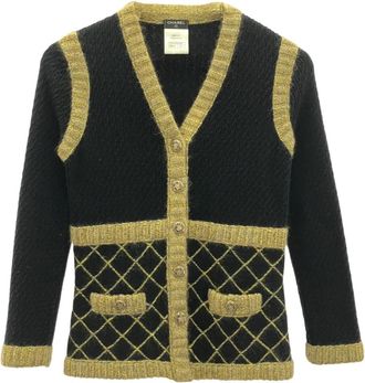 Chanel Cardigan a coste anni 2010 - Nero