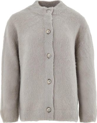 Gran Sasso Vest met Koreaanse kraag - Dames - Vesten - Grijs - M - Wol - Truien & Vesten
