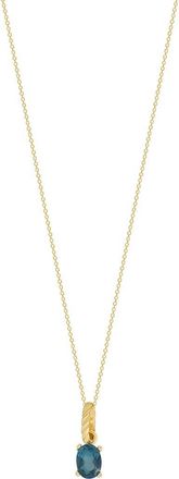 Bony Levy BLC 14K Gold London Blue Topaz Pendant Necklace in 14Ky at Nordstrom Rack, Size 18