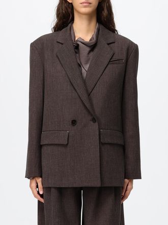 Eleh Short Double-Breasted Relaxed Fit Blazer with Peak Lapels