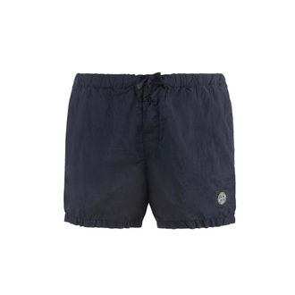 Stone Island Beachwear, male, Blue, M, Mesh-lined Swim Shorts with Pockets