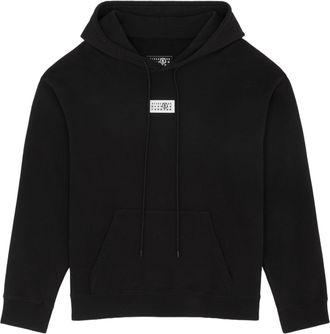 Maison Margiela Classic Black Hoodie with Front Kangaroo Pocket and Logo Detailing