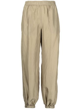 Semicouture elasticated-waist cropped trousers - Green