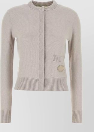 Fendi cashmere cardigan with ribbed cuffs and front pocket