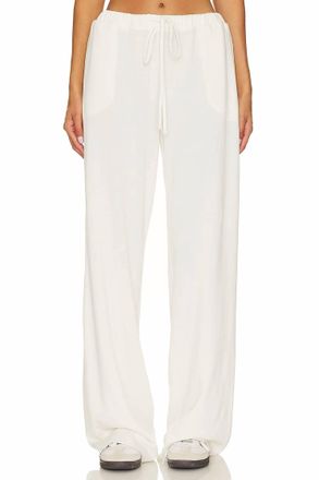 Lanston Wide Leg Drawstring Pant In Off White