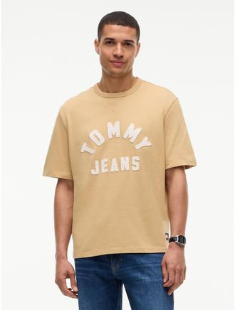 Tommy Hilfiger Mens Tommy Jeans Distressed Logo T-Shirt - Sandy Beige - XXL