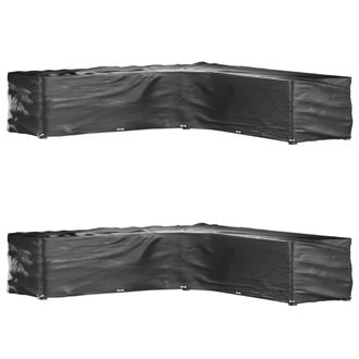 vidaXL Vidaxl - Fundas Muebles Jard&iacute;n Forma De L 2 Uds 20 Ojales 300x300x70 Cm