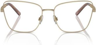 Dolce & Gabbana 55mm Butterfly Optical Glasses in Light Gold at Nordstrom