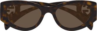 Gucci Sunglasses, female, Brown, Size: 54 MM Gg1691S Rectangular Sunglasses