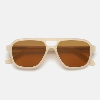 Retro Superfuture Sunglasses Maneval Cremoso T7 H Beige/Brown Unisex