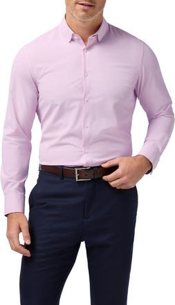 Mizzen+Main Leeward Trim Fit Check Performance Button-Up Shirt in Pink Salt Straton Check at Nordstrom, Size X-Large