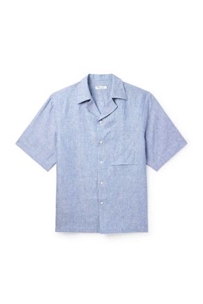 Loro Piana Federico Camp-Collar Linen Shirt