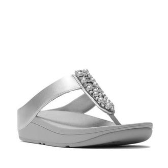 FitFlop Fino Pearls and Crys Sandal in Silver at Nordstrom, Size 11